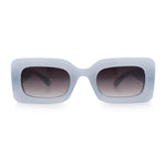 Womens Trendy Mod Narrow Rectangle Thick Plastic Retro Fashion Sunglasses