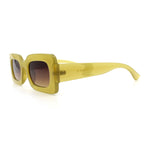 Womens Trendy Mod Narrow Rectangle Thick Plastic Retro Fashion Sunglasses