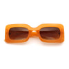 Womens Trendy Mod Narrow Rectangle Thick Plastic Retro Fashion Sunglasses