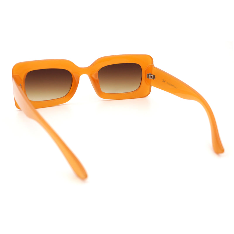 Womens Trendy Mod Narrow Rectangle Thick Plastic Retro Fashion Sunglasses