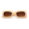 Womens Trendy Mod Narrow Rectangle Thick Plastic Retro Fashion Sunglasses