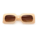 Womens Trendy Mod Narrow Rectangle Thick Plastic Retro Fashion Sunglasses