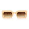 Womens Trendy Mod Narrow Rectangle Thick Plastic Retro Fashion Sunglasses