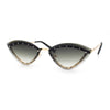Womens Rhinestone Jewel Trim Cat Eye Luxury Rimless Bling Sunglasses