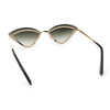 Womens Rhinestone Jewel Trim Cat Eye Luxury Rimless Bling Sunglasses