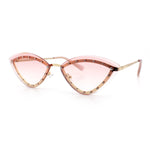 Womens Rhinestone Jewel Trim Cat Eye Luxury Rimless Bling Sunglasses