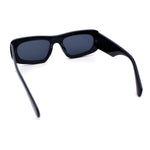 Womens Chic Mod Slick Oversized Rectangular Thick Bevel Plastic Sunglasses