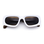 Womens Chic Mod Slick Oversized Rectangular Thick Bevel Plastic Sunglasses