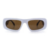 Womens Chic Mod Slick Oversized Rectangular Thick Bevel Plastic Sunglasses