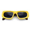 Womens Chic Mod Slick Oversized Rectangular Thick Bevel Plastic Sunglasses