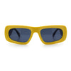 Womens Chic Mod Slick Oversized Rectangular Thick Bevel Plastic Sunglasses