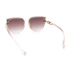 Womens Rich 90s Designer Rimless Large Round Butterfly Plastic Fashion Sunglasses