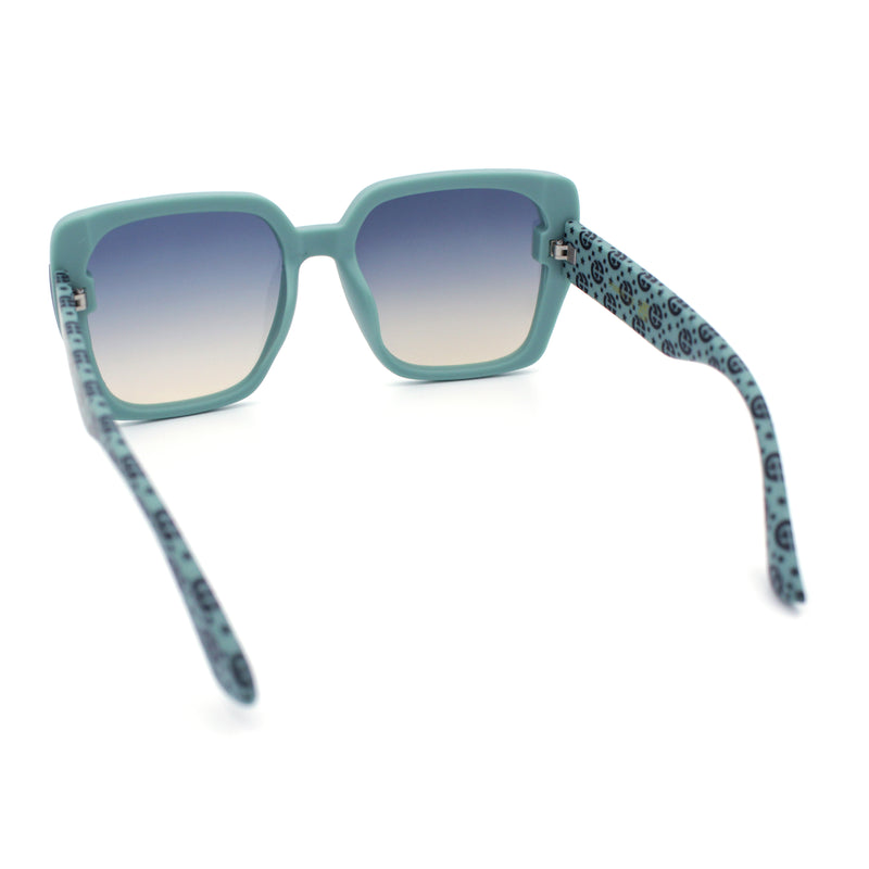 Womens Retro Trendy Large Rectangular Butterfly 90s Fashion Plastic Sunglasses
