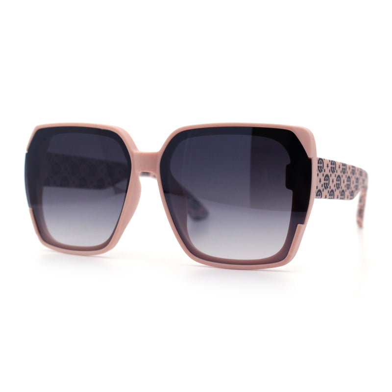 Womens Retro Trendy Large Rectangular Butterfly 90s Fashion Plastic Sunglasses