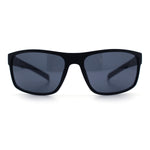 Locs Mens Matte All Black Classic 90s Street Gangster Wrap Plastic Sunglasses