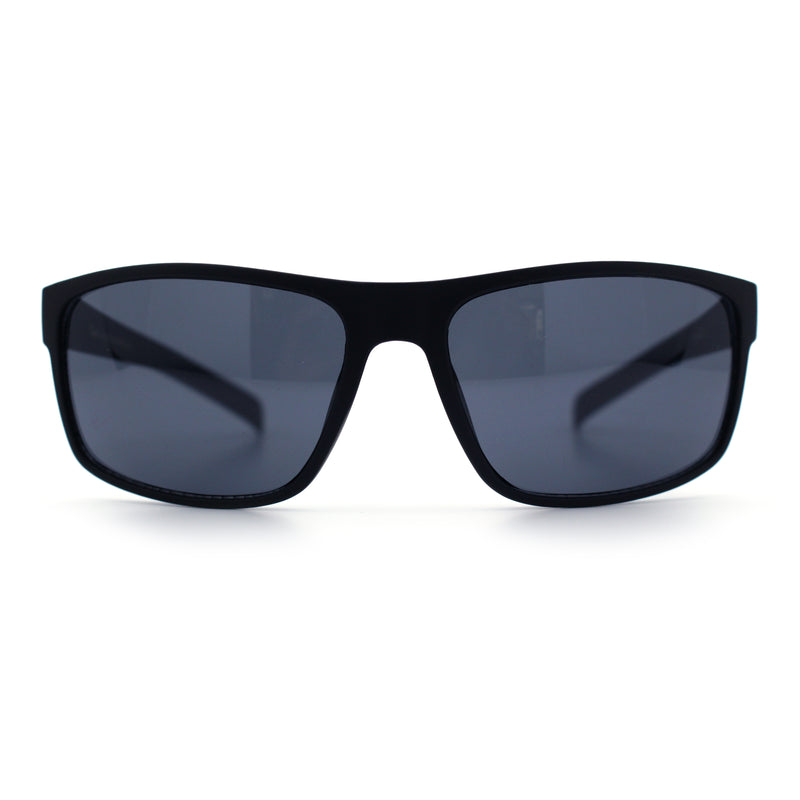 Locs Mens Matte All Black Classic 90s Street Gangster Wrap Plastic Sunglasses
