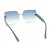 Womens Classy 90s Rimless Rectangle Butterfly Diva Fashion Sunglasses