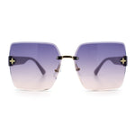Womens Classy 90s Rimless Rectangle Butterfly Diva Fashion Sunglasses