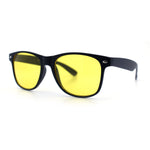 Mens Night Driving HD Yellow Lens Classic Plastic Horn Rim Sunglasses