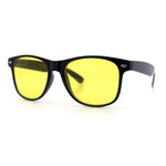 Mens Night Driving HD Yellow Lens Classic Plastic Horn Rim Sunglasses