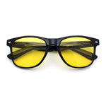 Mens Night Driving HD Yellow Lens Classic Plastic Horn Rim Sunglasses