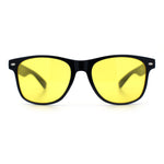 Mens Night Driving HD Yellow Lens Classic Plastic Horn Rim Sunglasses