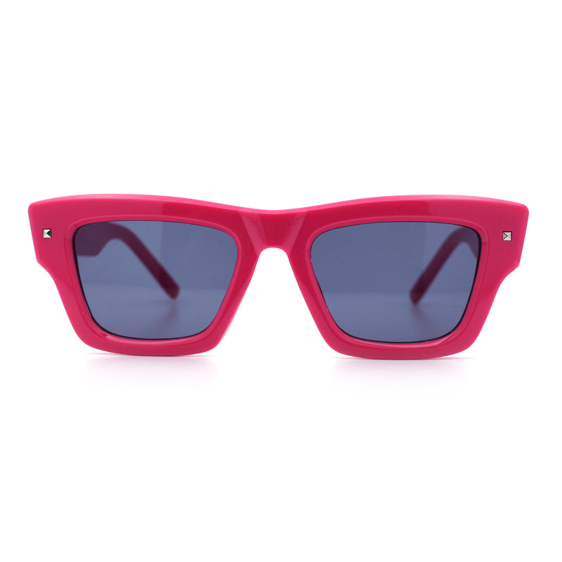 Womens Fancy Retro Thick Horn Rim Rectangular Plastic Sunglasses