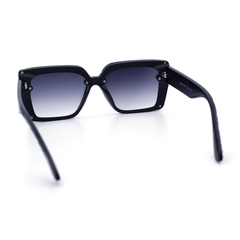 Womens 90s Designer Fashion Rectangular Rimless Butterfly Plastic Sunglasses