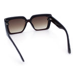 Womens 90s Designer Fashion Rectangular Rimless Butterfly Plastic Sunglasses