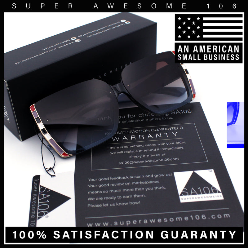 Womens 90s Designer Fashion Rectangular Rimless Butterfly Plastic Sunglasses