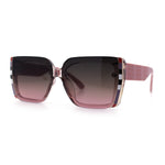 Womens 90s Designer Fashion Rectangular Rimless Butterfly Plastic Sunglasses