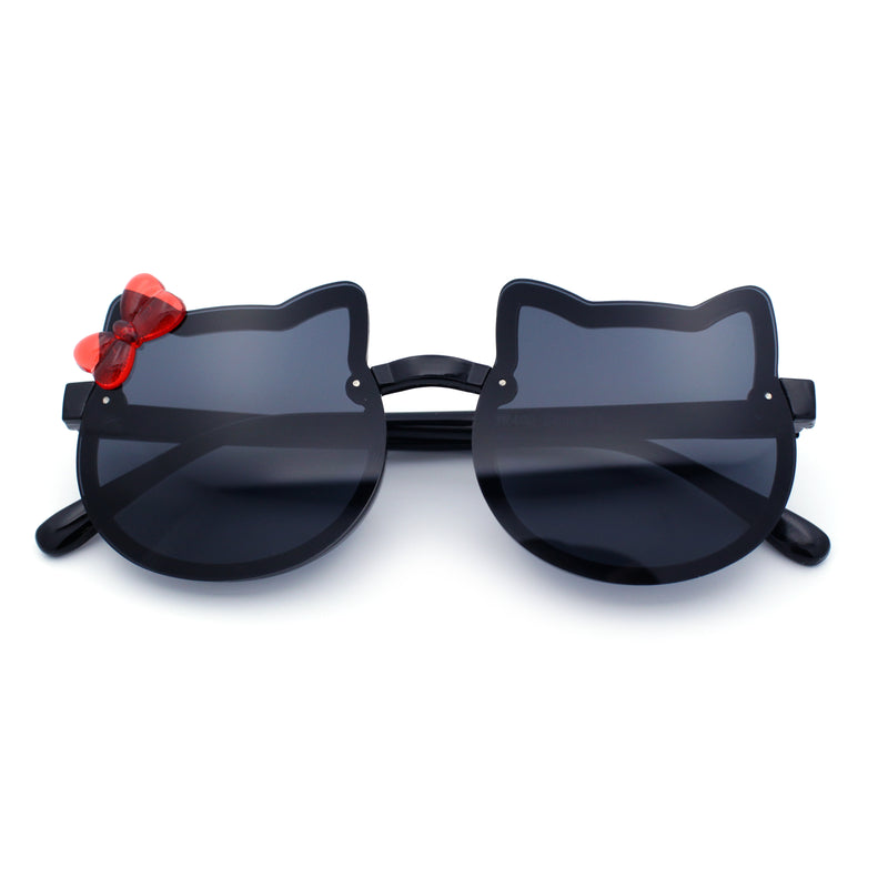 Girls Size Rimless Kitty Cat Shape Plastic Rimless Sunglasses