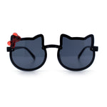 Girls Size Rimless Kitty Cat Shape Plastic Rimless Sunglasses