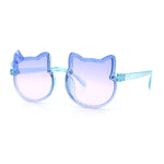 Girls Size Rimless Kitty Cat Shape Plastic Rimless Sunglasses