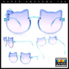 Girls Size Rimless Kitty Cat Shape Plastic Rimless Sunglasses