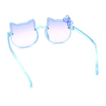 Girls Size Rimless Kitty Cat Shape Plastic Rimless Sunglasses