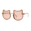 Girls Size Rimless Kitty Cat Shape Plastic Rimless Sunglasses