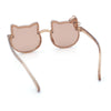 Girls Size Rimless Kitty Cat Shape Plastic Rimless Sunglasses