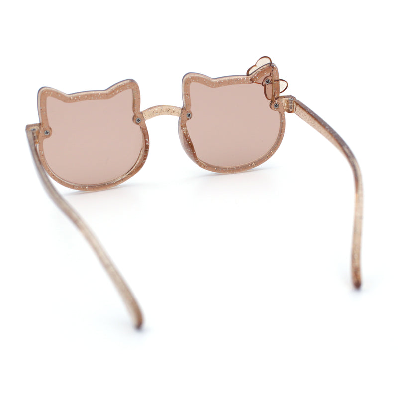 Girls Size Rimless Kitty Cat Shape Plastic Rimless Sunglasses