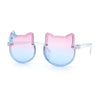 Girls Size Rimless Kitty Cat Shape Plastic Rimless Sunglasses