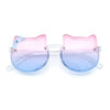 Girls Size Rimless Kitty Cat Shape Plastic Rimless Sunglasses