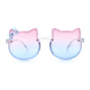 Girls Size Rimless Kitty Cat Shape Plastic Rimless Sunglasses