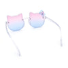 Girls Size Rimless Kitty Cat Shape Plastic Rimless Sunglasses