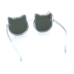 Girls Size Rimless Kitty Cat Shape Plastic Rimless Sunglasses