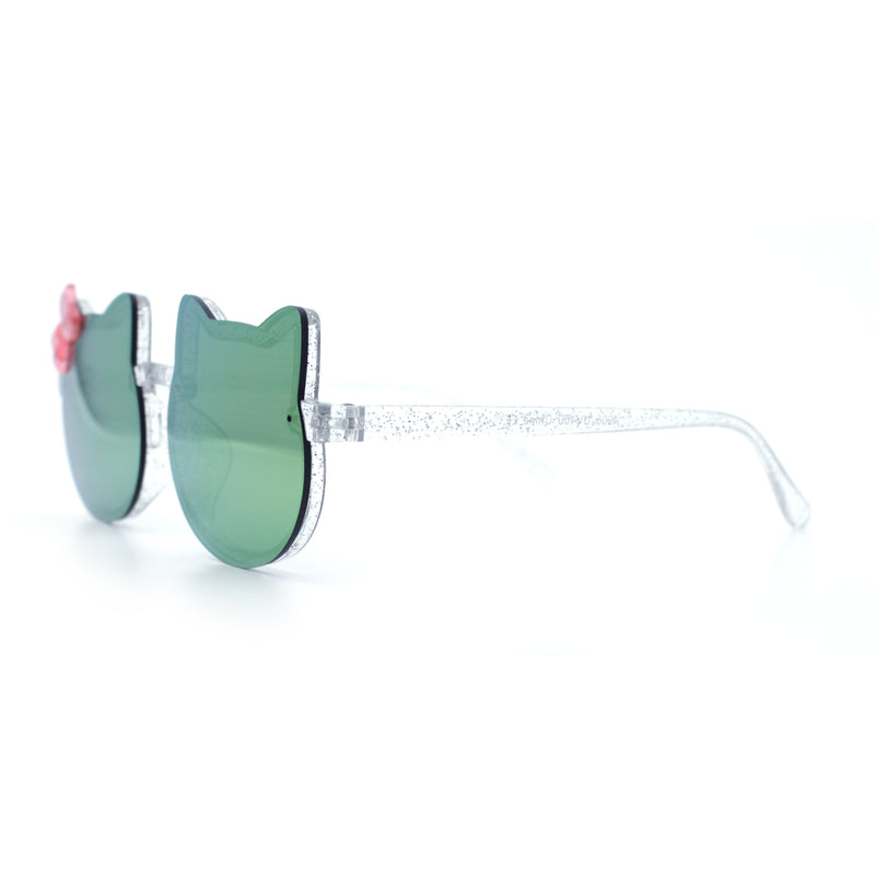 Girls Size Rimless Kitty Cat Shape Plastic Rimless Sunglasses