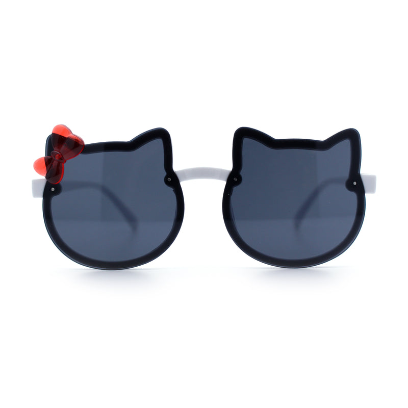 Girls Size Rimless Kitty Cat Shape Plastic Rimless Sunglasses