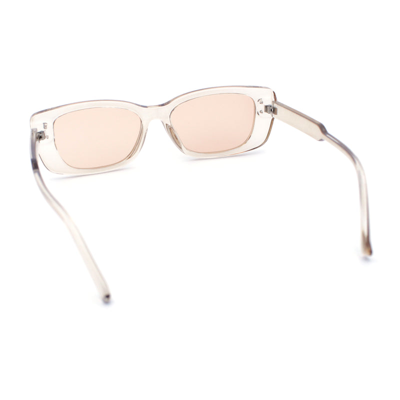 Womens Fancy Mod Fashion Rectangle Minimal Simple Plastic Sunglasses