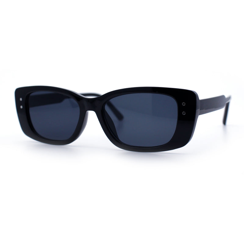 Womens Fancy Mod Fashion Rectangle Minimal Simple Plastic Sunglasses