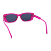 Womens Fancy Mod Fashion Rectangle Minimal Simple Plastic Sunglasses