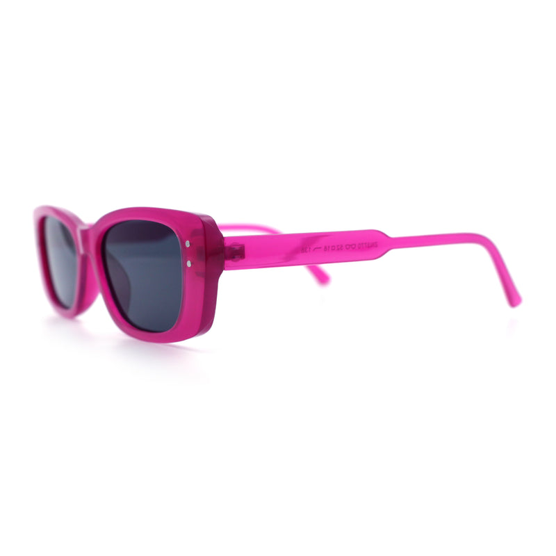 Womens Fancy Mod Fashion Rectangle Minimal Simple Plastic Sunglasses